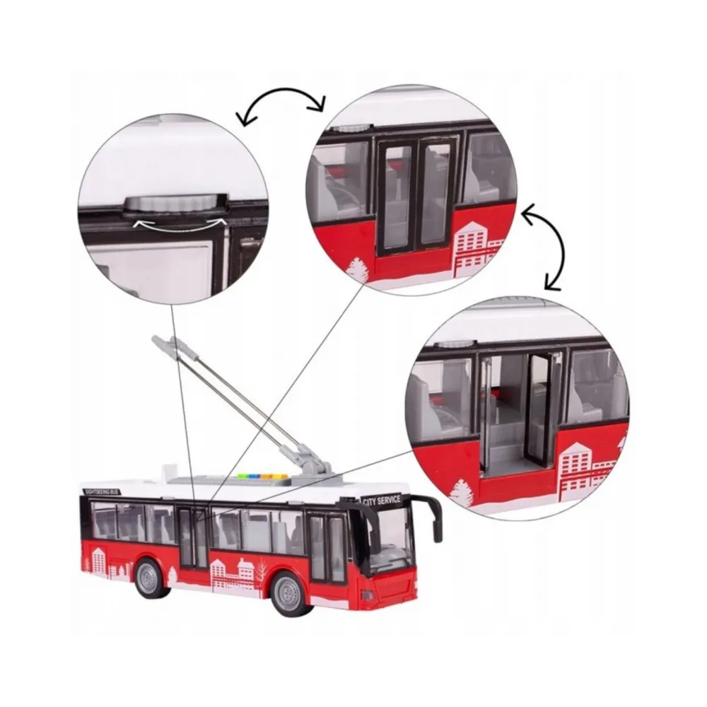 WOOPIE Autobus Trolejbus Interaktywy Elektryczny 1:16