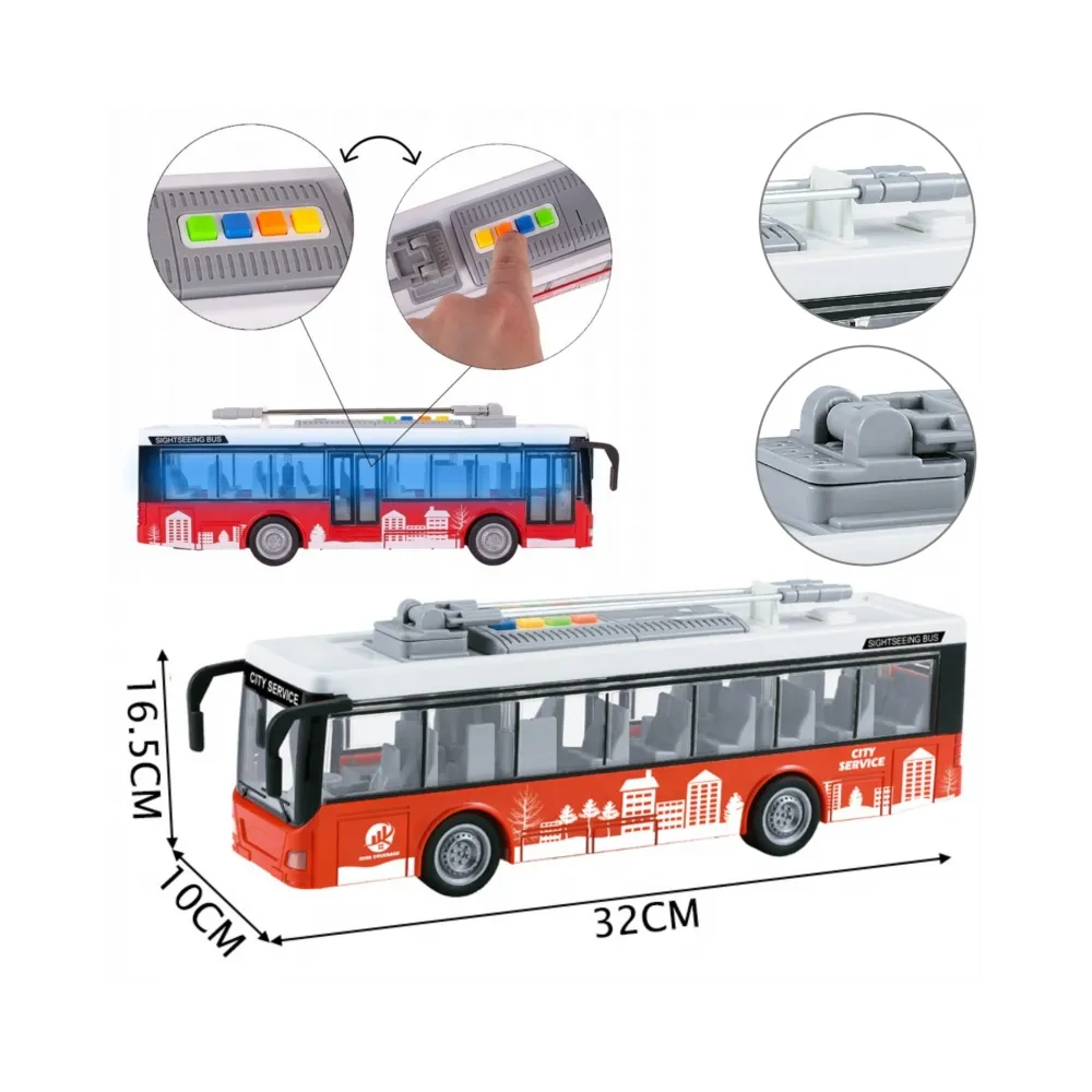 WOOPIE Autobus Trolejbus Interaktywy Elektryczny 1:16