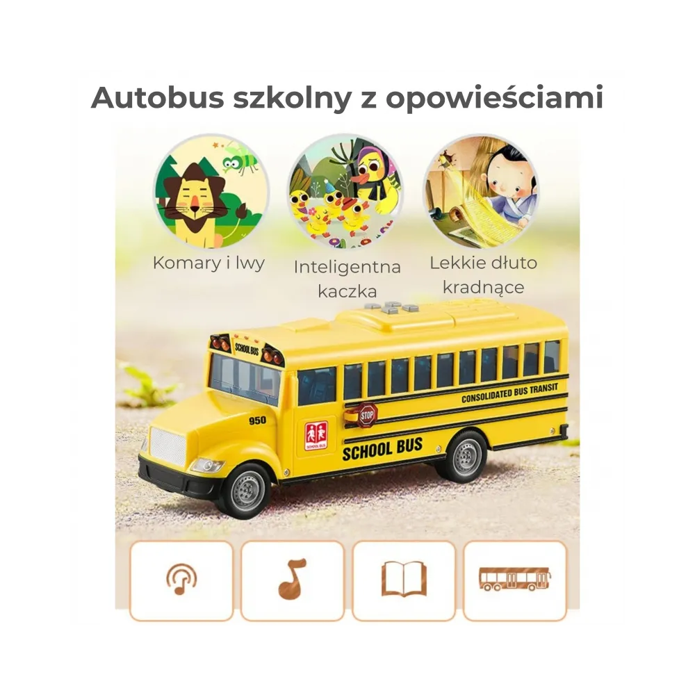 WOOPIE Autobus Szkolny Interaktywny Elektryczny 1:20