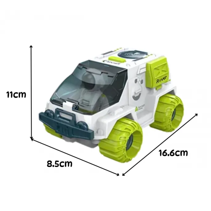 Stabilny łazik z gumowymi oponami