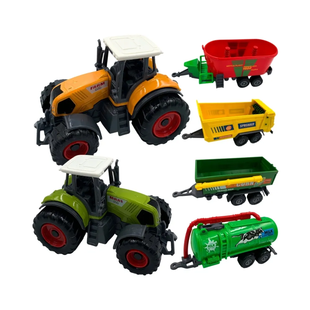 WOOPIE Zestaw Mini Farmera Traktory z Przyczepami
