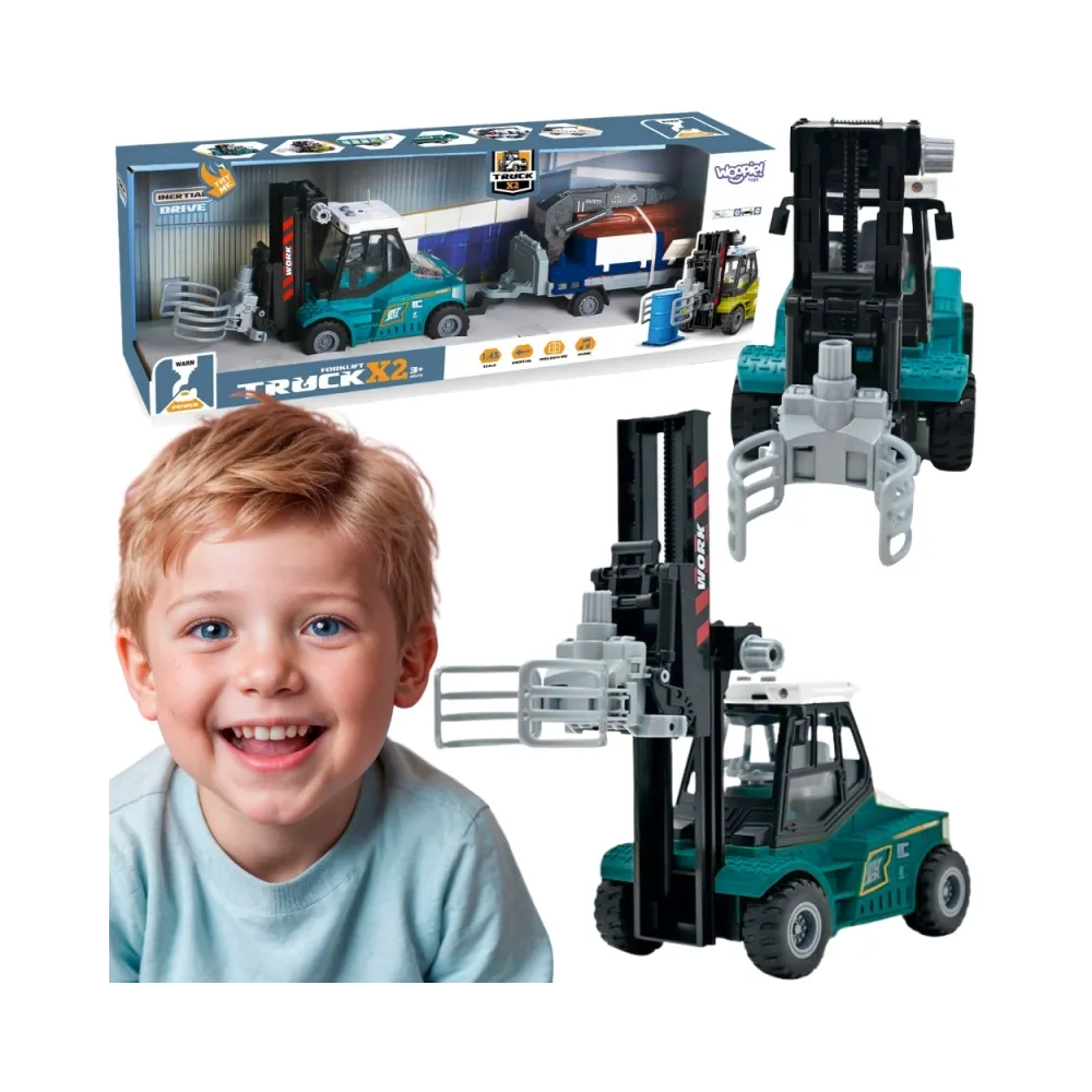 WOOPIE Wózek Widłowy Zaciskowy z Przyczepą Dźwięki Światła