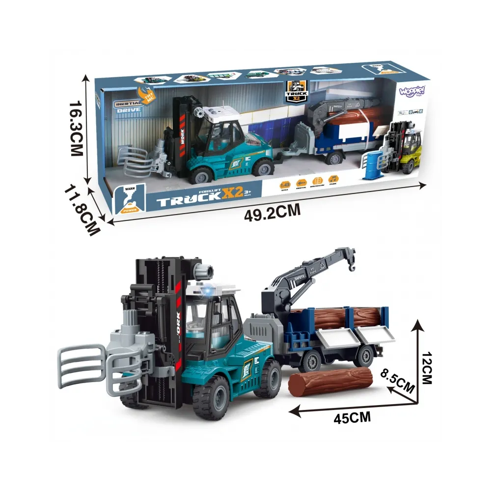 WOOPIE Wózek Widłowy Zaciskowy z Przyczepą Dźwięki Światła