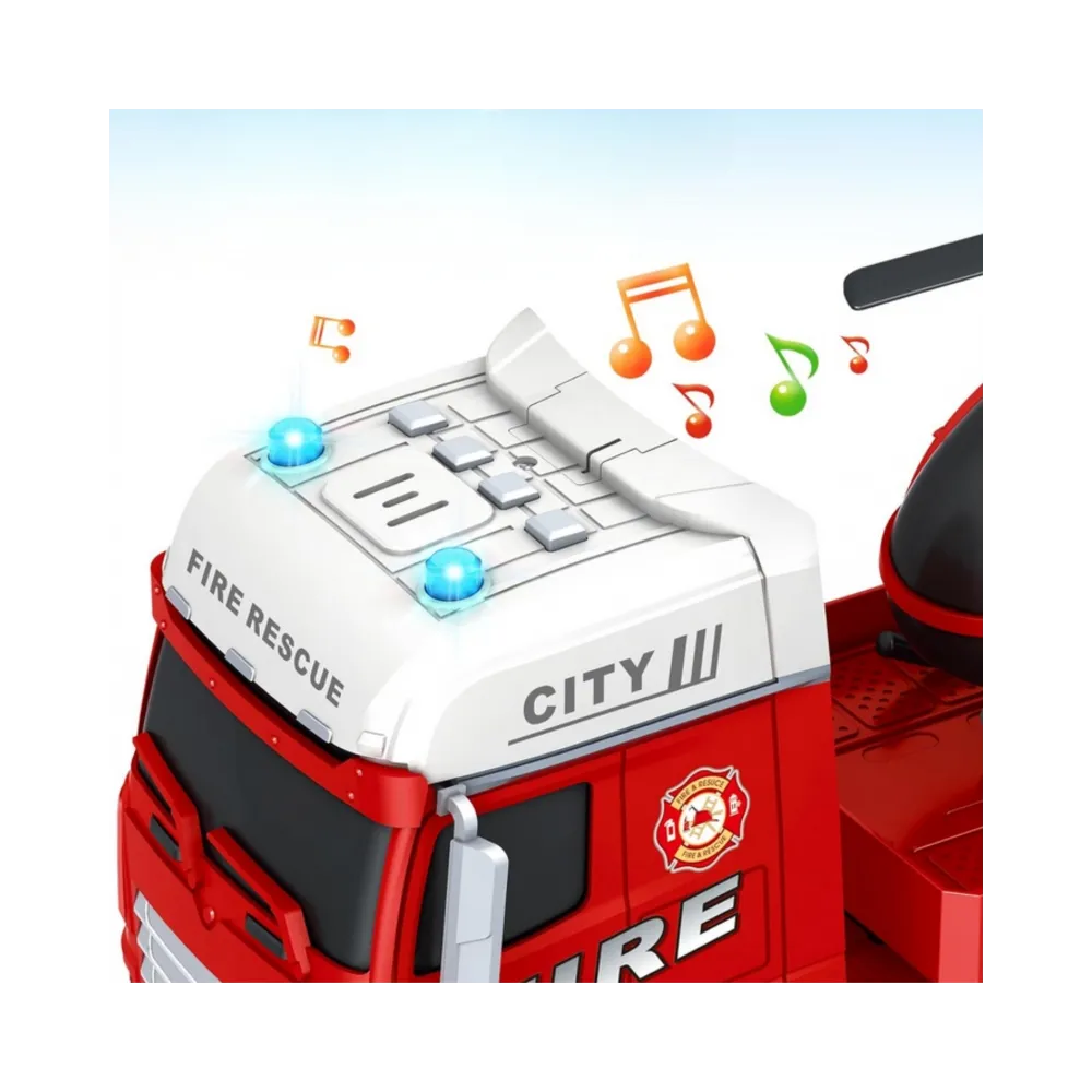 WOOPIE Zestaw Pojazdów Laweta Strażacka Helikopter Samochód Dźwięk Światła