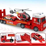 WOOPIE Zestaw Pojazdów Laweta Strażacka Helikopter Samochód Dźwięk Światła