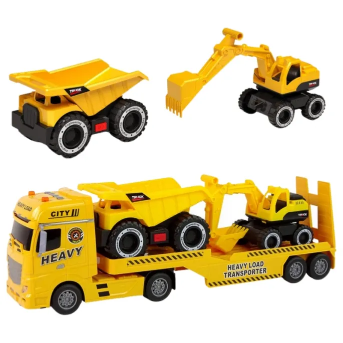 Realistyczna laweta z ruchomą rampą i efektami dźwiękowymi.