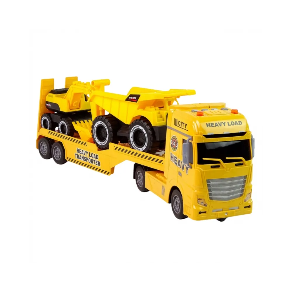 WOOPIE Samochód Laweta z Pojazdami Budowlanymi