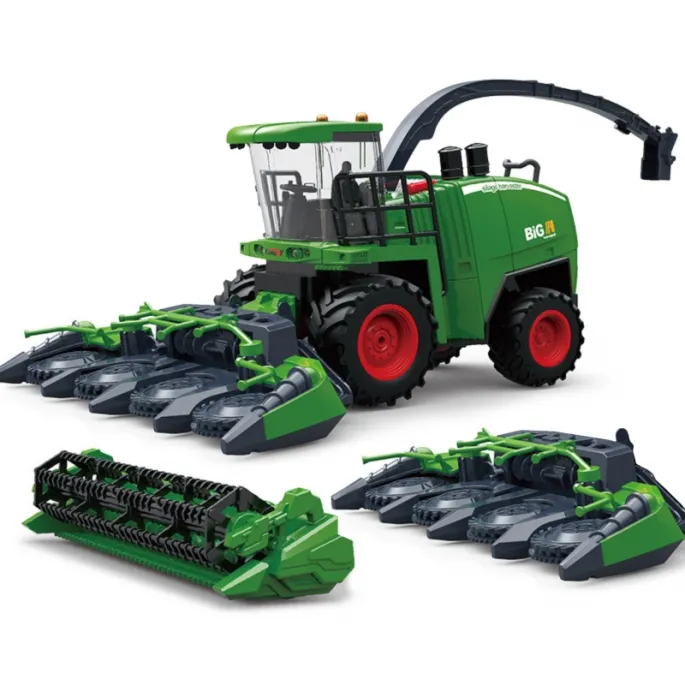 Kombajn rolniczy z wymiennymi przystawkami i dźwiękiem.