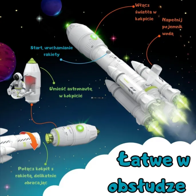 Dziecko uruchamia odliczanie w rakiecie Woopie