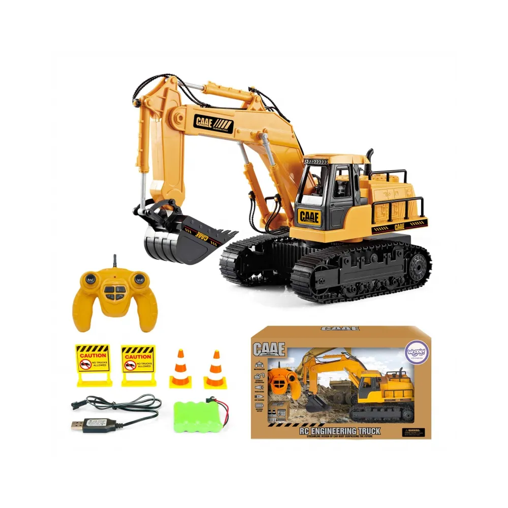 Duża koparka zdalnie sterowana na gąsienicach dla dzieci