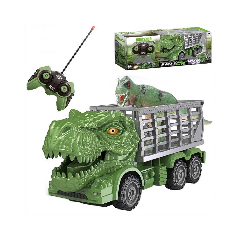 Zdalnie sterowany samochód dinozaur w kolorze zielonym