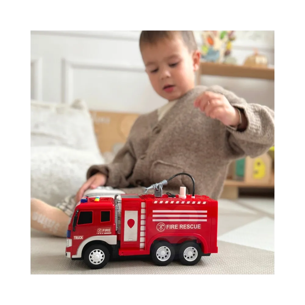 Interaktywna zabawa z zdalnie sterowanym autem strażackim