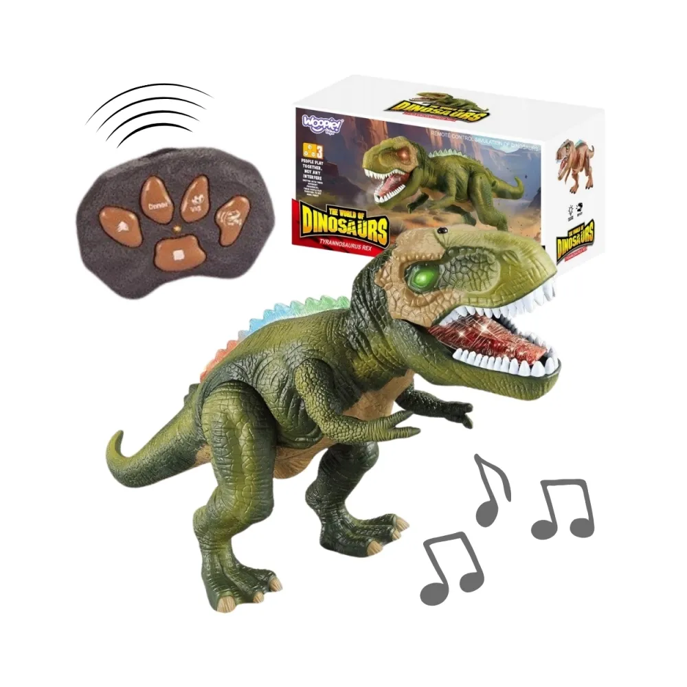 Zdalnie sterowany dinozaur T-Rex w zielonym wariancie