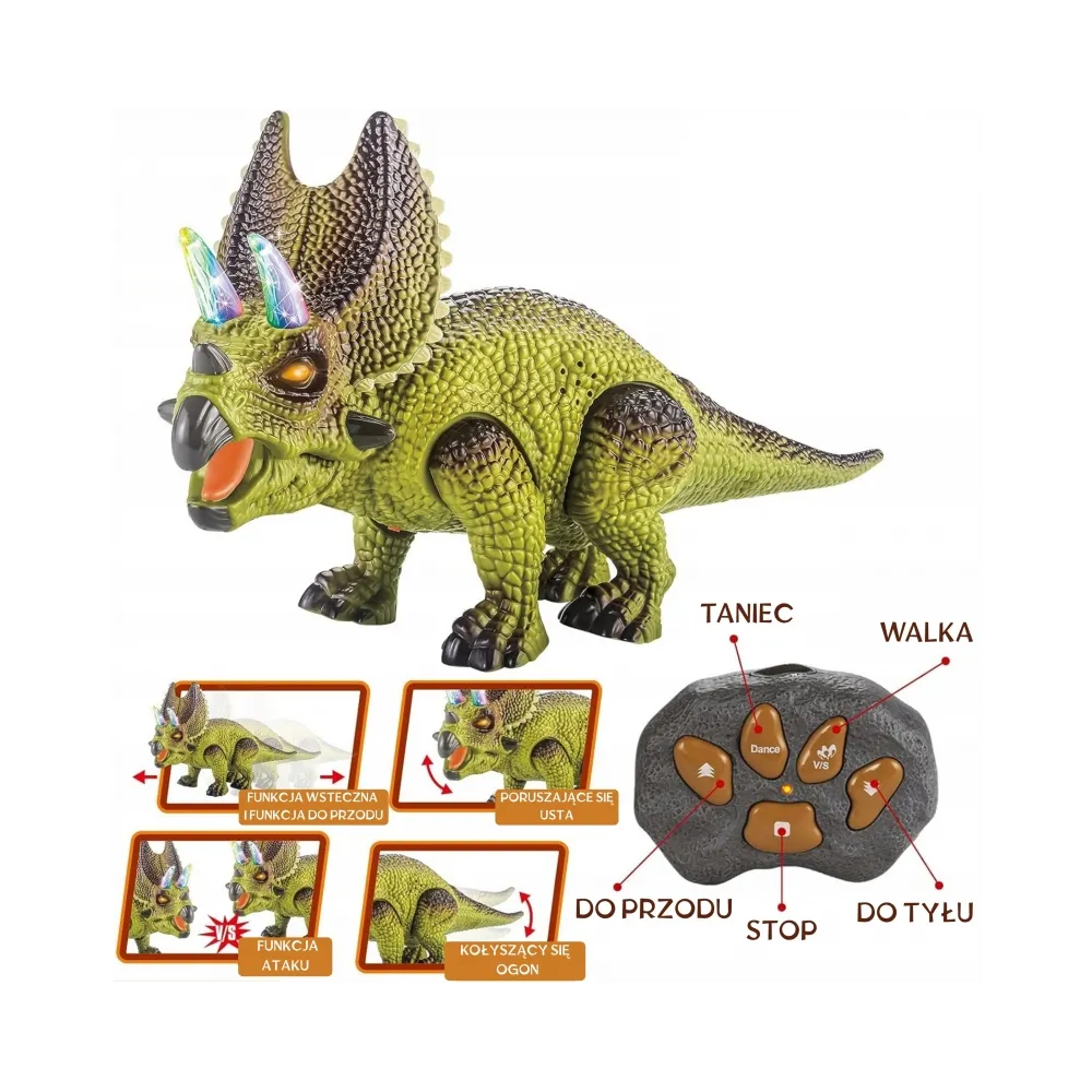 Realistyczny robot dinozaur z wydającym dźwięki ogonem