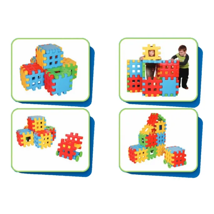 Zestaw klocków do tworzenia budowli w ogrodzie.