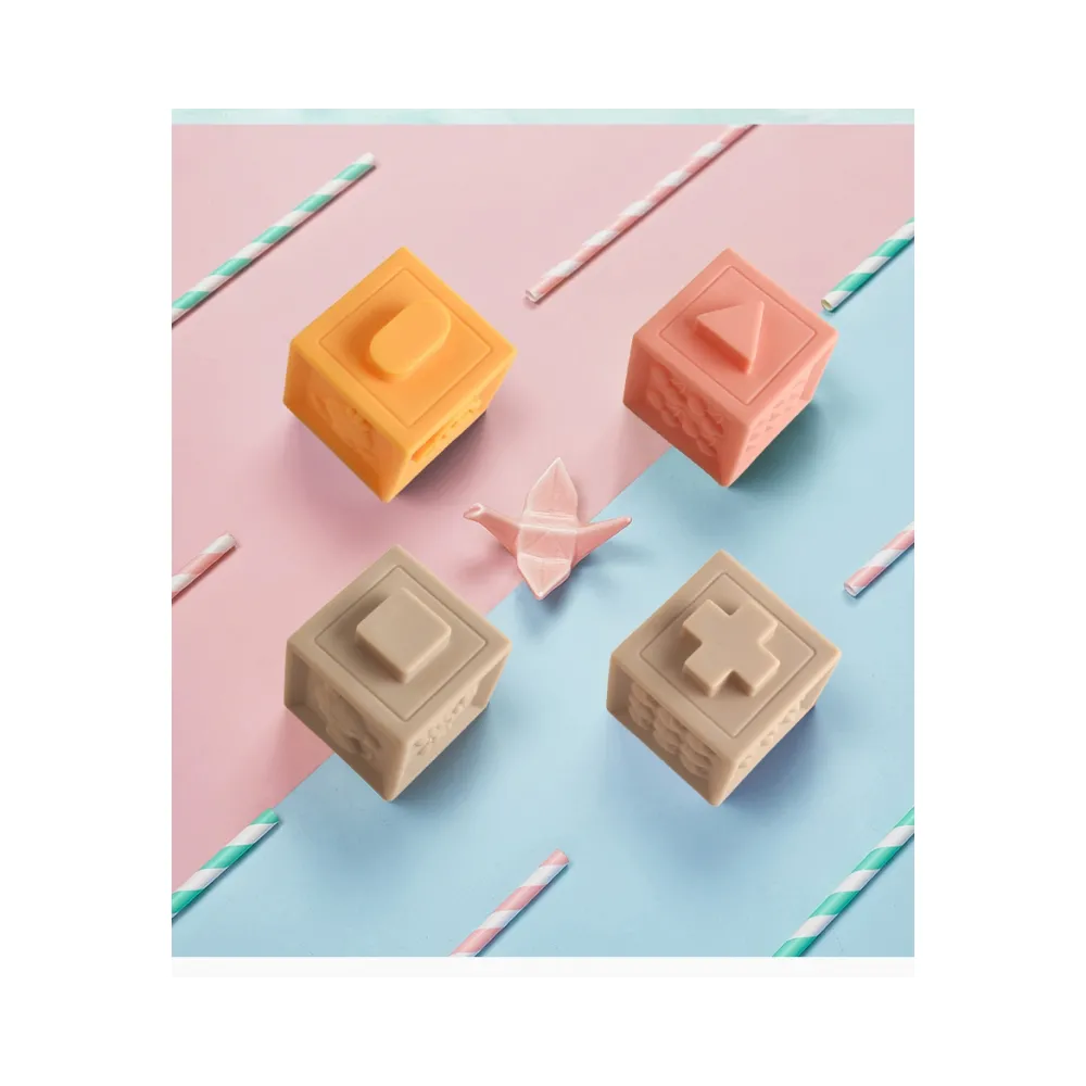 WOOPIE BABY Klocki Sensoryczne Układanka do Ściskania Dźwięk Nauka Liczenia 12 el.