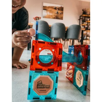 WOOPIE Klocki Magnetyczne Tor Kulkowy Świetlny Kulodrom 49 el.