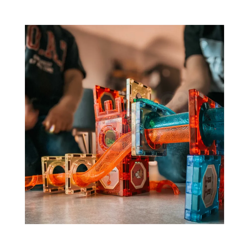 WOOPIE Klocki Magnetyczne Tor Kulkowy Świetlny Kulodrom 75 el.