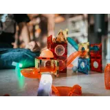 WOOPIE Klocki Magnetyczne Tor Kulkowy Świetlny Kulodrom 75 el.