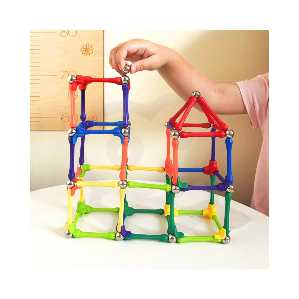 WOOPIE Klocki Magnetyczne Konstrukcyjne Układanka Kreatywna 110 el.