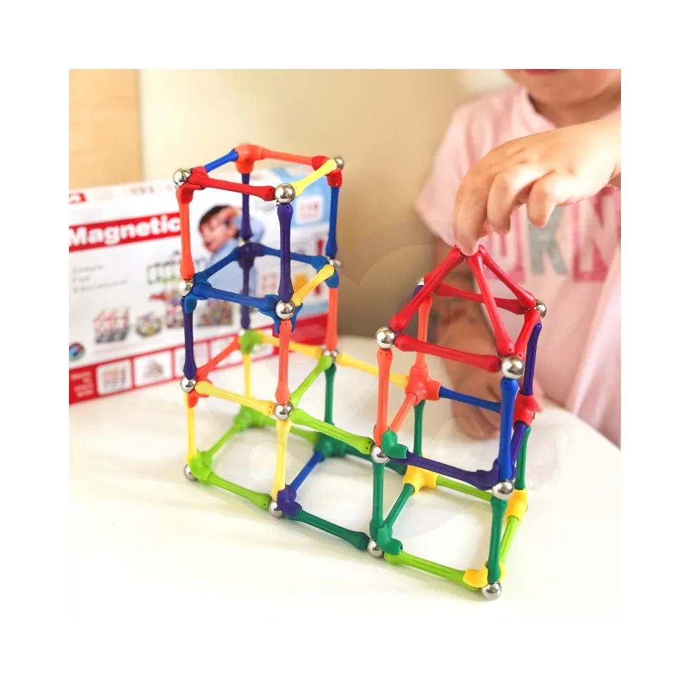 WOOPIE Klocki Magnetyczne Konstrukcyjne Układanka Kreatywna 110 el.