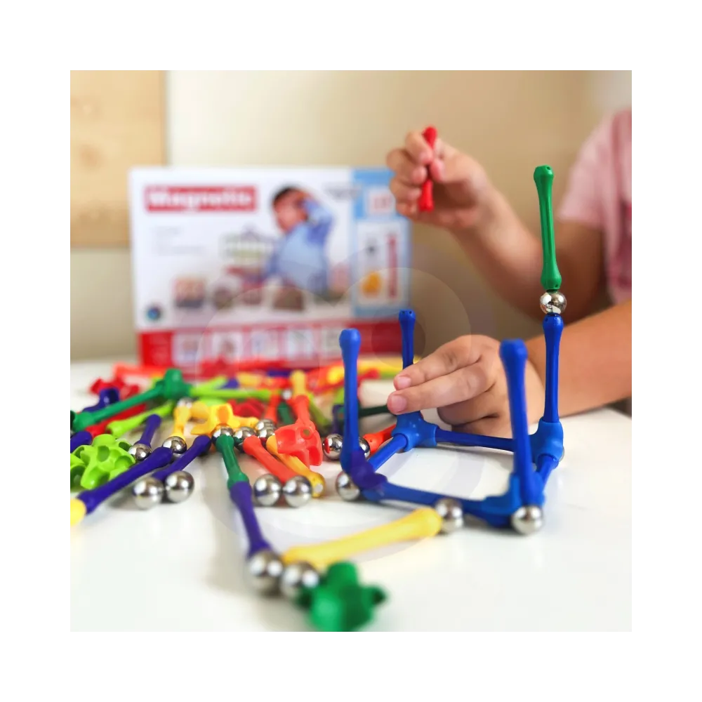 WOOPIE Klocki Magnetyczne Konstrukcyjne Układanka Kreatywna 110 el.