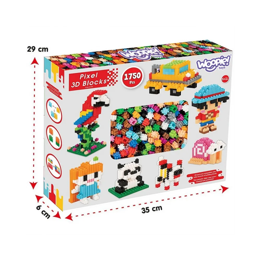 WOOPIE Klocki Konstrukcyjne 3D PIXEL 1750 el.