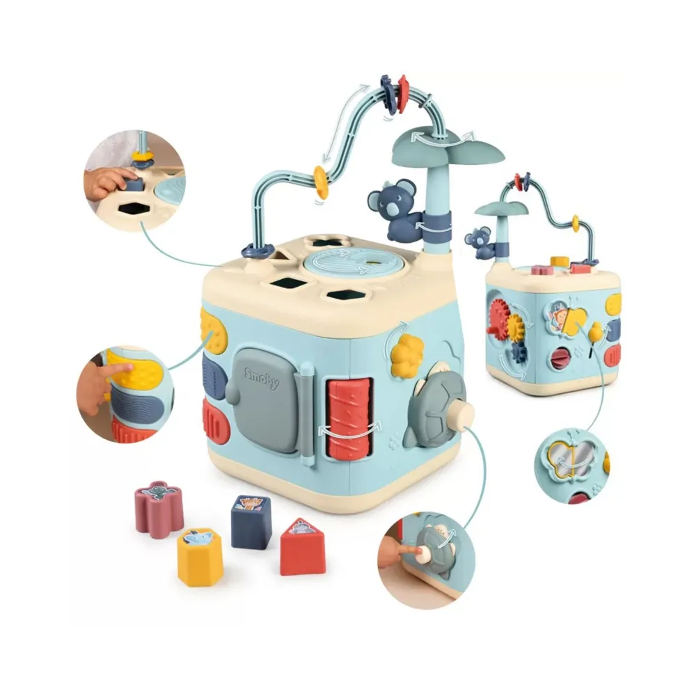 SMOBY Little Sensoryczna Kostka Aktywności dla Dzieci Sorter Labirynt 13w1