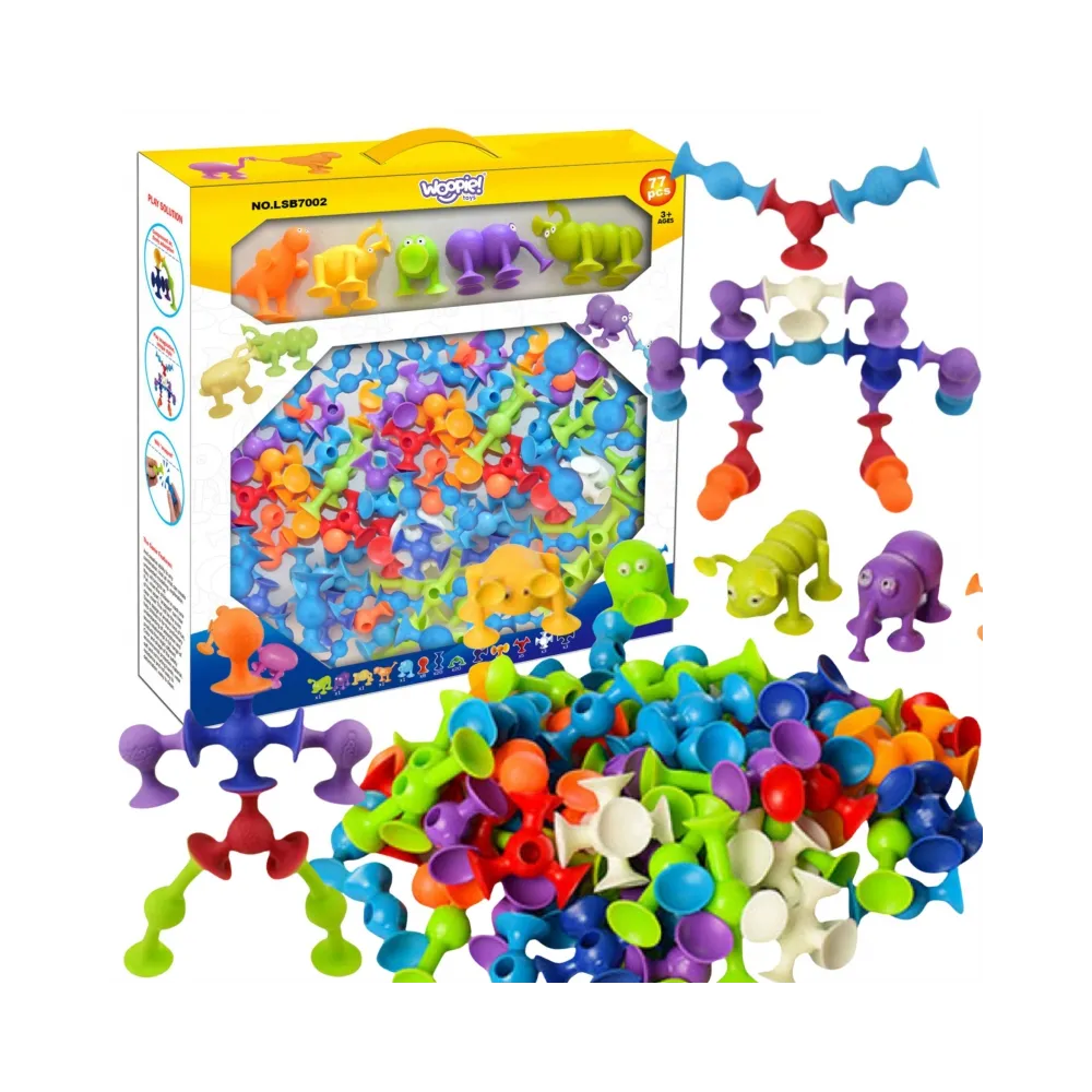 WOOPIE Klocki Konstrukcyjne z Przyssawkami - Zwariowane Zwierzaki