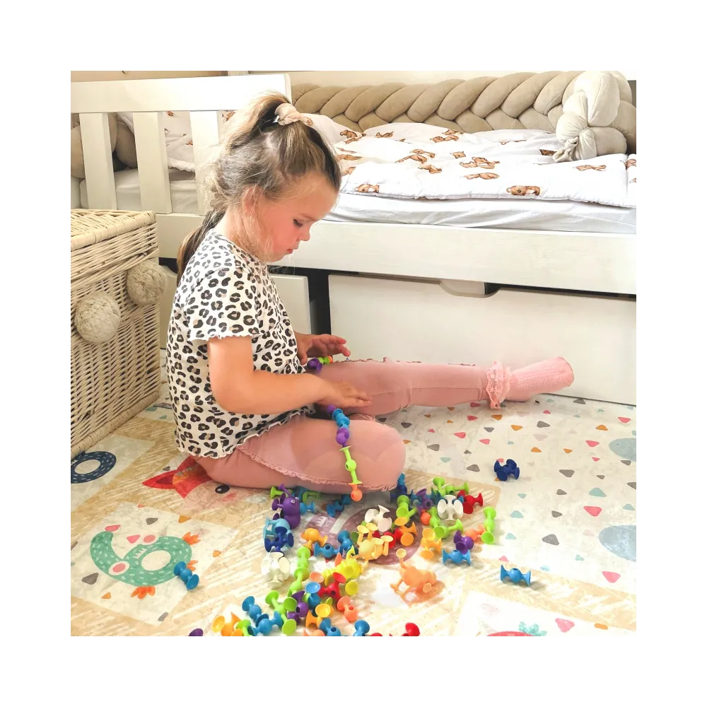 WOOPIE Klocki Konstrukcyjne z Przyssawkami - Zwariowane Zwierzaki