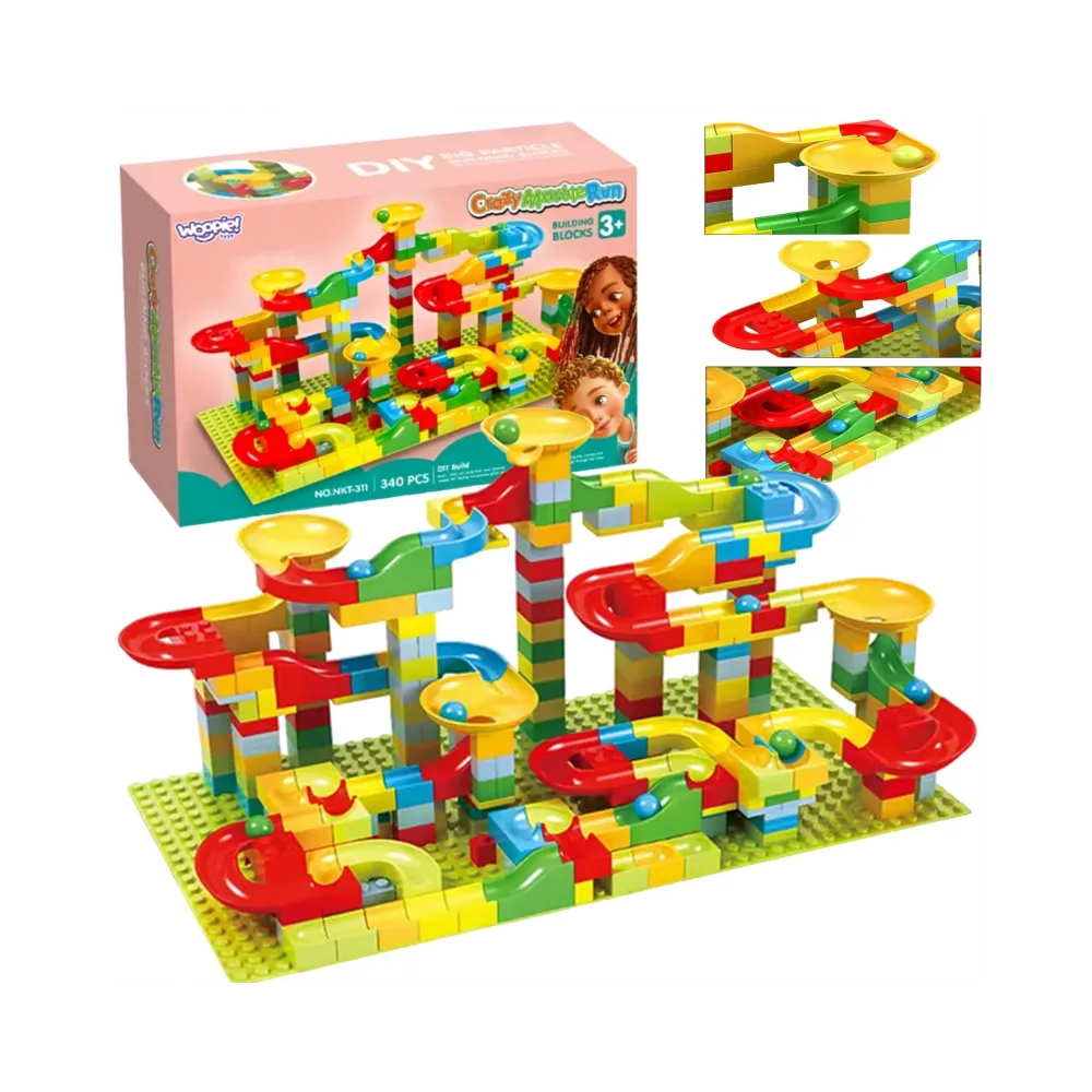 WOOPIE Tor Kulkowy Kulodrom Zjeżdżalnia dla Kulek Konstrukcja 340 el.