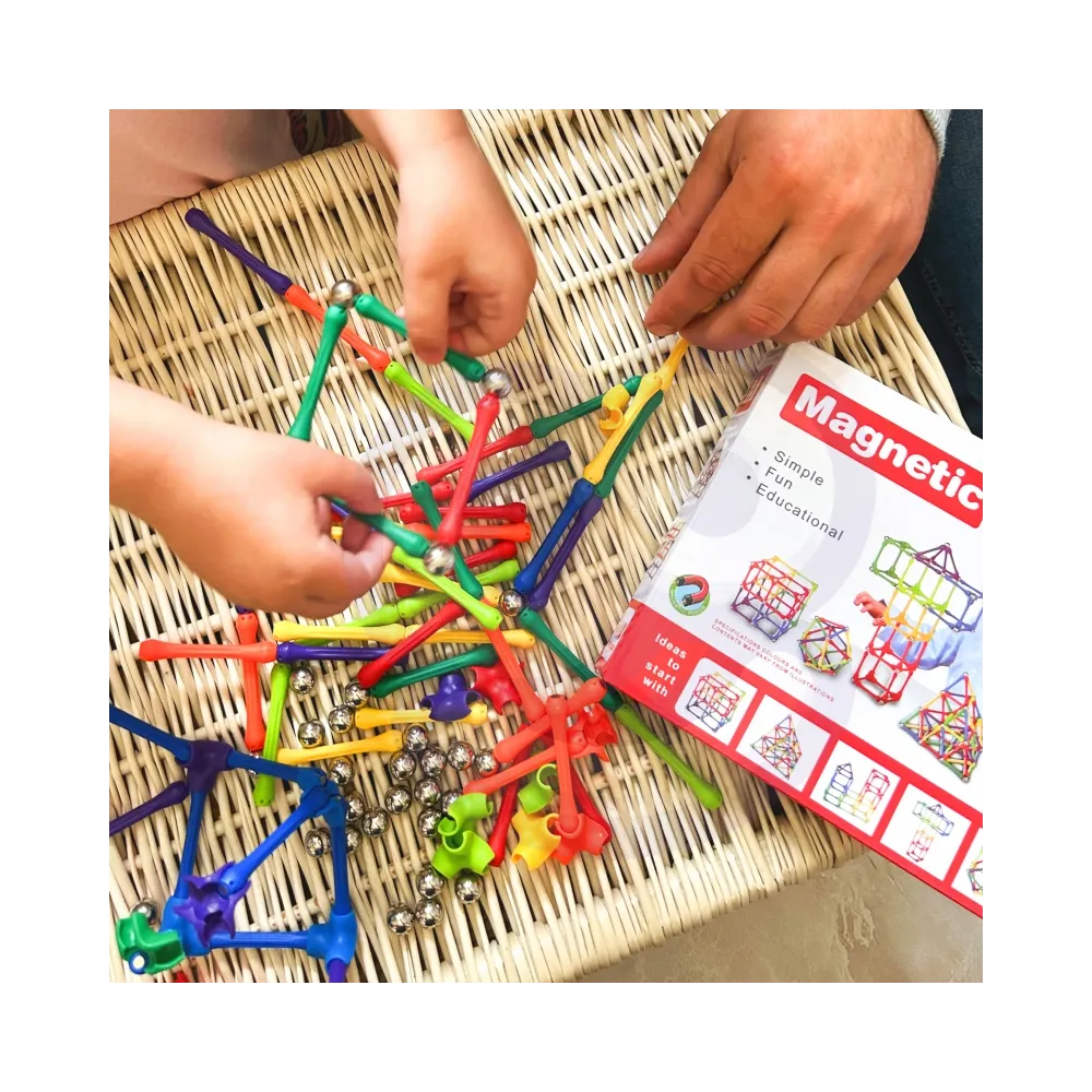 WOOPIE Klocki Magnetyczne Konstrukcyjne Układanka 110 el._8SZT