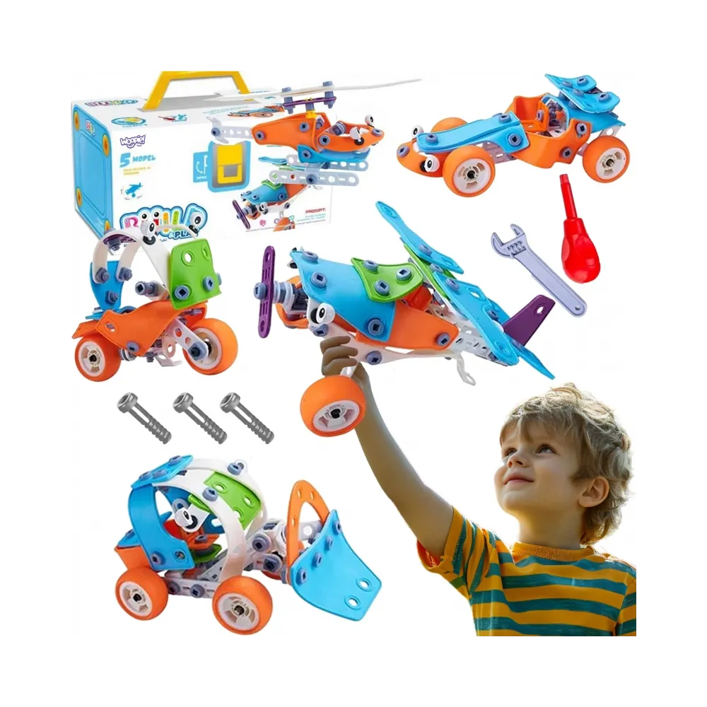 WOOPIE Zestaw Pojazdów Klocki Konstrukcyjne 5w1 STEM