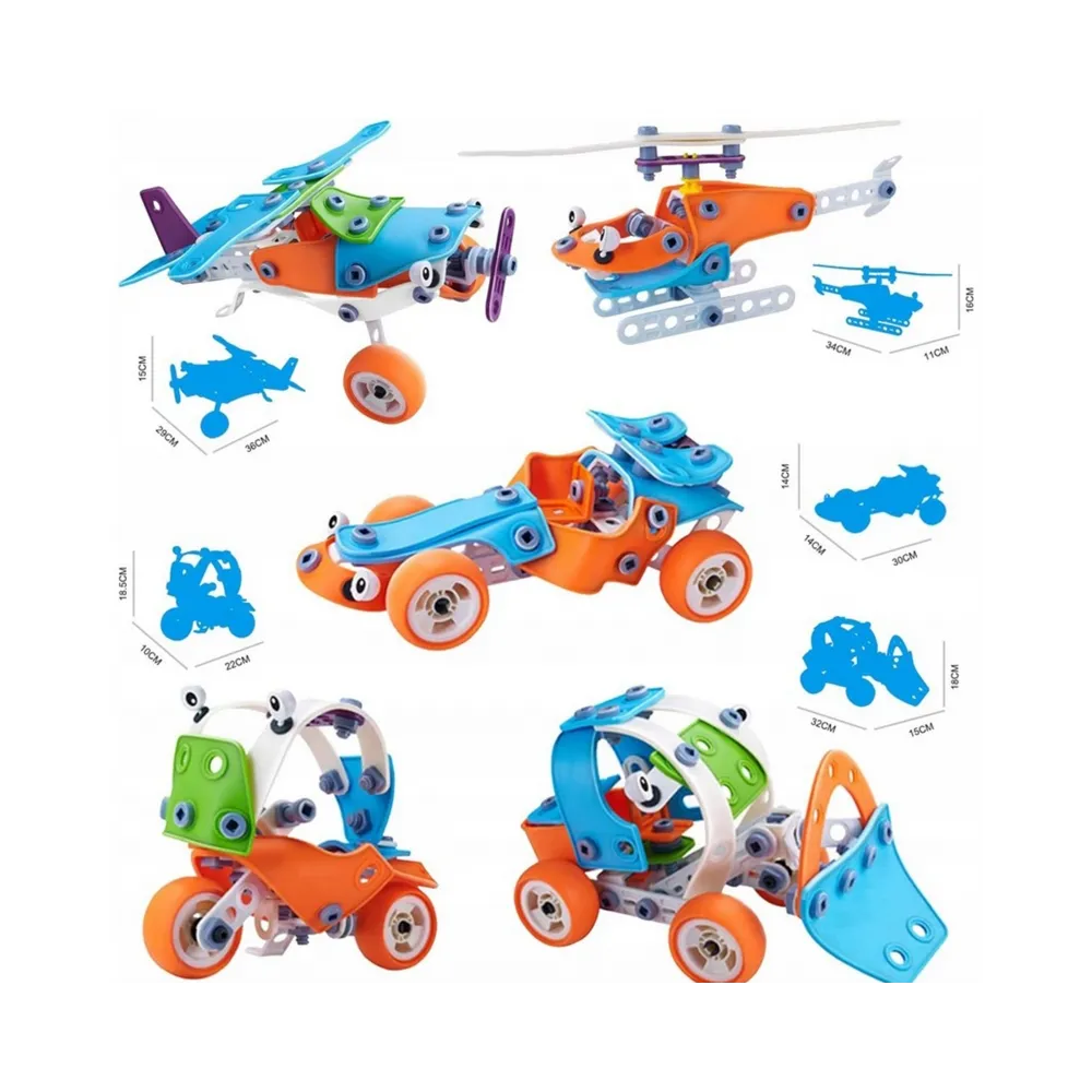 WOOPIE Zestaw Pojazdów Klocki Konstrukcyjne 5w1 STEM