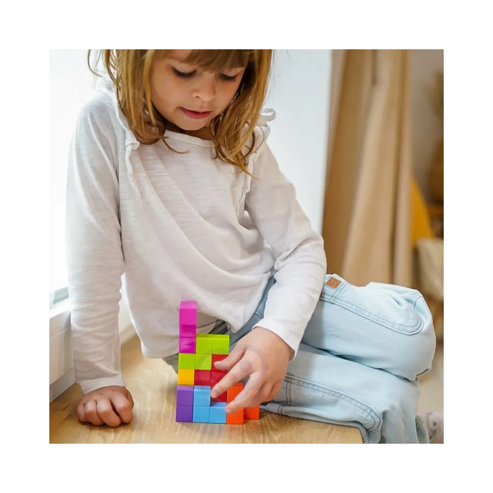 WOOPIE Układanka Kostka Tetris Z Zestawem Kart