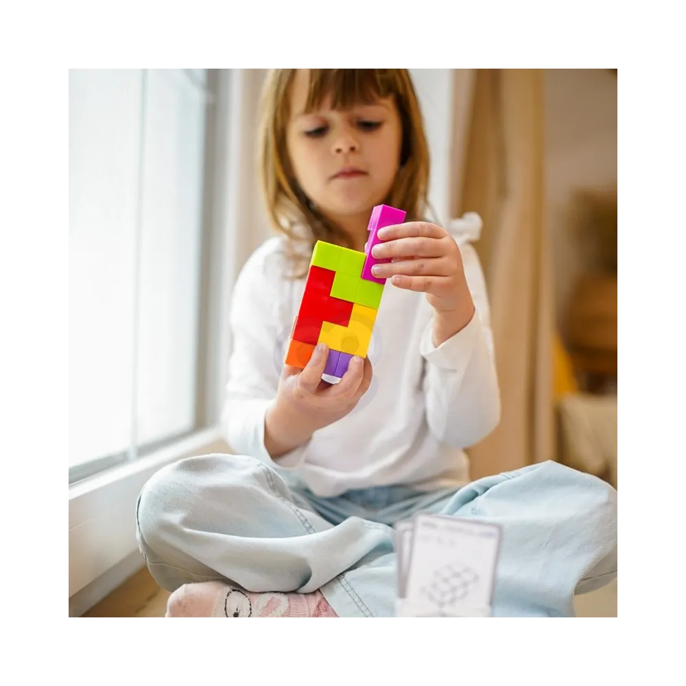 WOOPIE Układanka Kostka Tetris Z Zestawem Kart