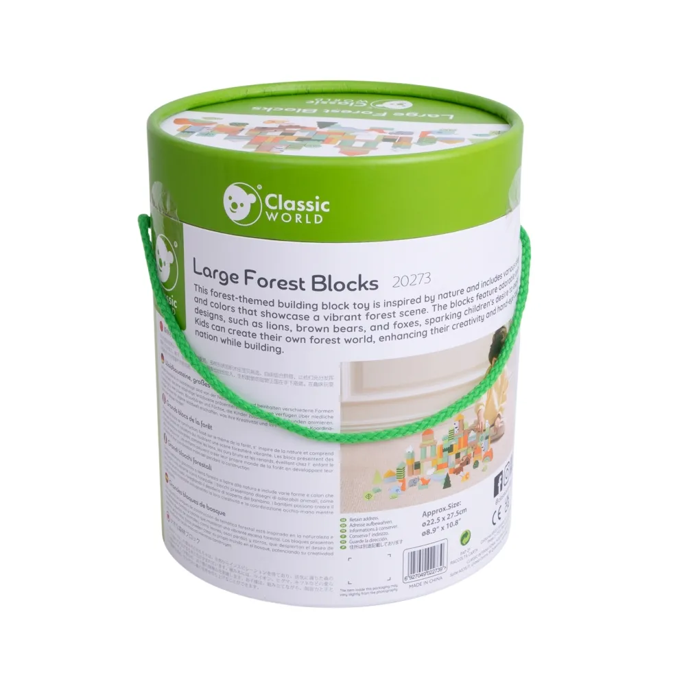 CLASSIC WORLD Zestaw Drewnianych Klocków Leśny Świat 100 el.