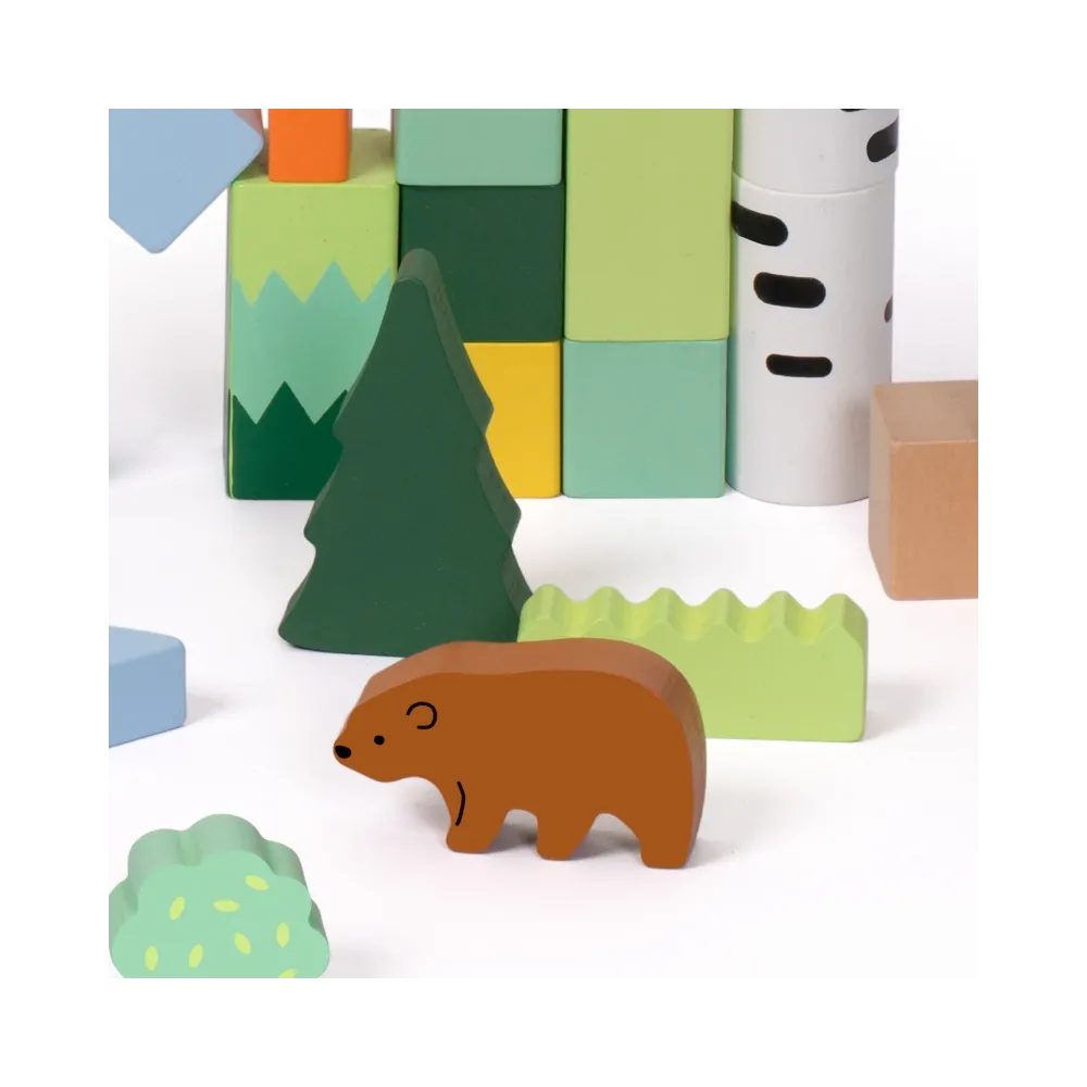 CLASSIC WORLD Zestaw Drewnianych Klocków Leśny Świat 50 el.