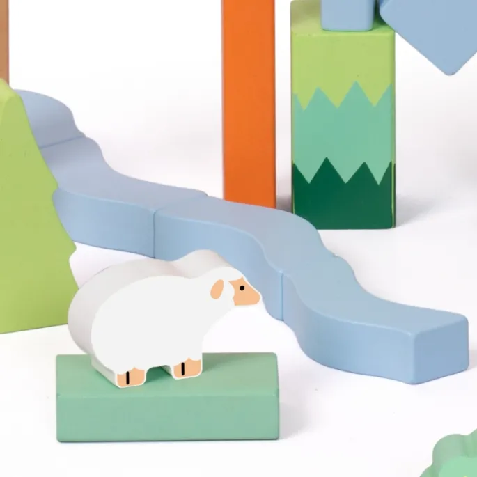 Kolorowe elementy do budowy leśnych krajobrazów