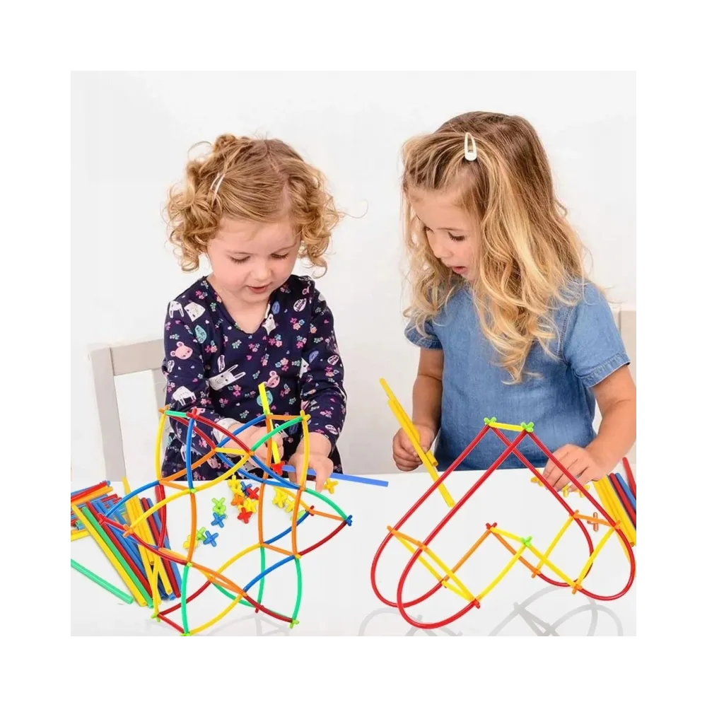 WOOPIE Klocki Konstrukcyjne Świecące Słomki 400 szt.