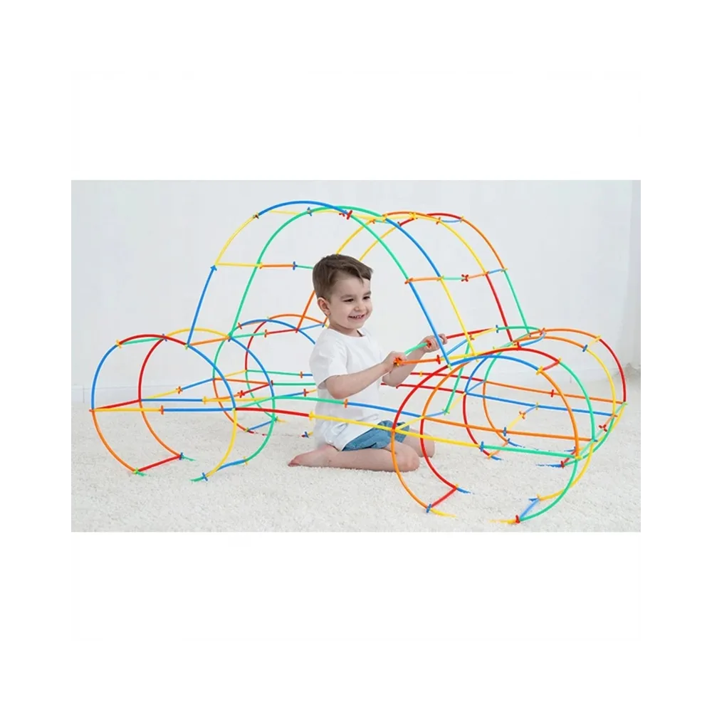 WOOPIE Klocki Konstrukcyjne Świecące Słomki 400 szt.