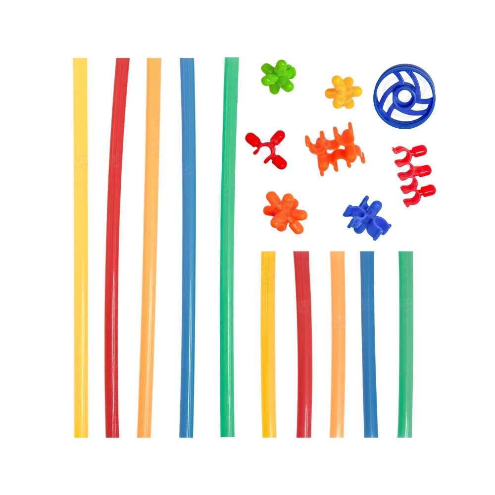 WOOPIE Klocki Konstrukcyjne Świecące Słomki 400 szt.