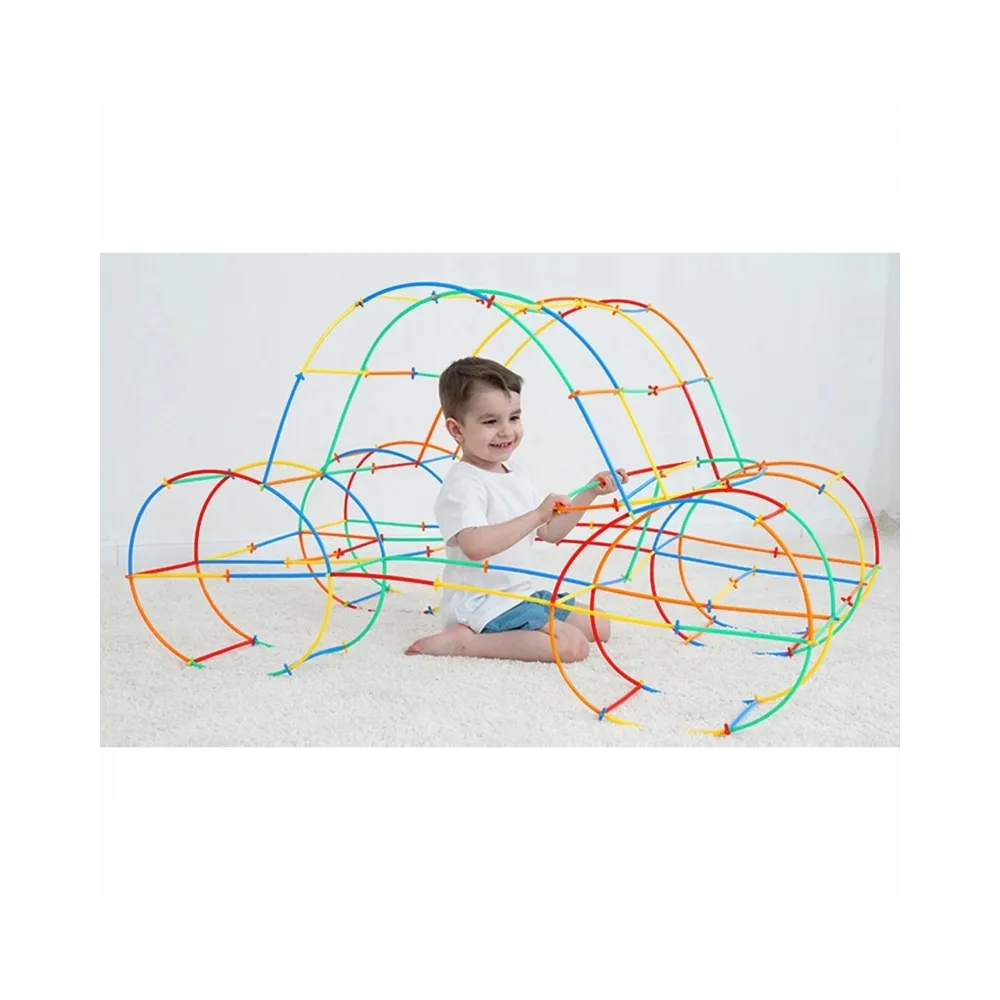 WOOPIE Klocki Konstrukcyjne Kolorowe Słomki 1200 el.