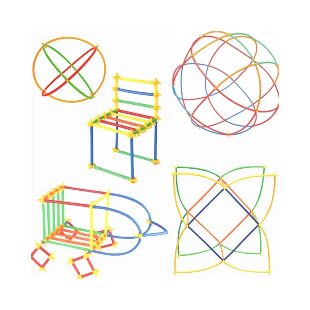 WOOPIE Klocki Konstrukcyjne Kolorowe Słomki 1200 el.