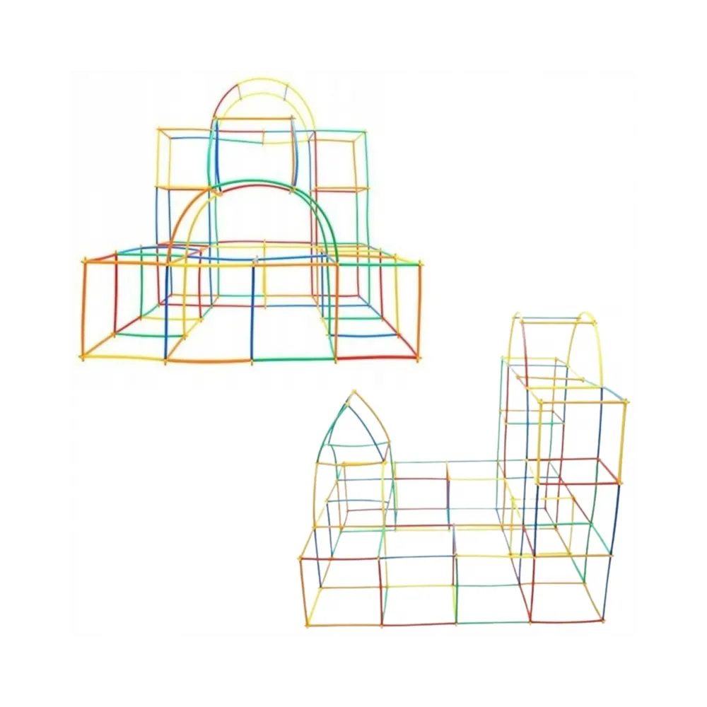 WOOPIE Klocki Konstrukcyjne Kolorowe Słomki 1200 el.