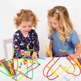 WOOPIE Klocki Konstrukcyjne Kolorowe Słomki 800 el.