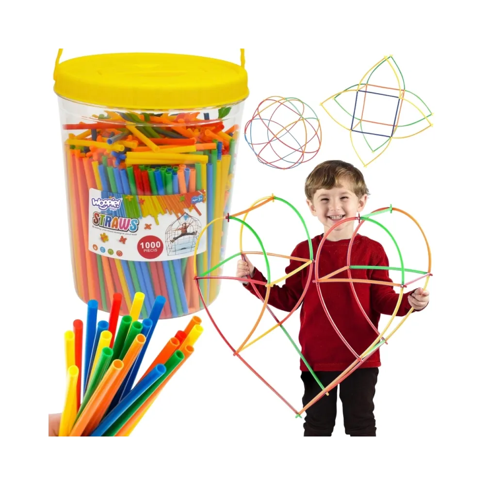 WOOPIE Klocki Konstrukcyjne Kolorowe Słomki 1000 el.