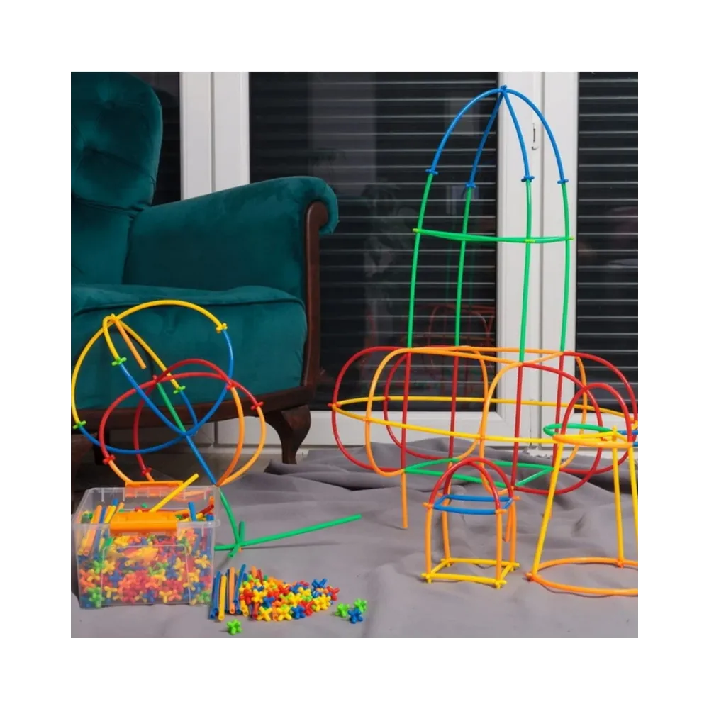 WOOPIE Klocki Konstrukcyjne Kolorowe Słomki 1000 el.