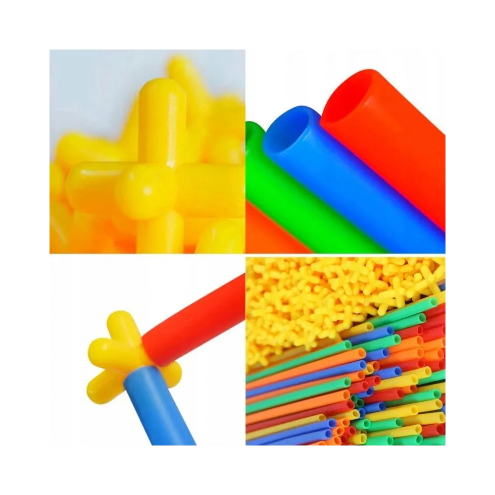 WOOPIE Klocki Konstrukcyjne Kolorowe Słomki 1000 el.