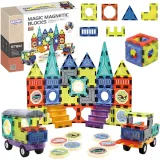 WOOPIE Klocki Magnetyczne 3D Zestaw Zamek Pojazdy 71el.